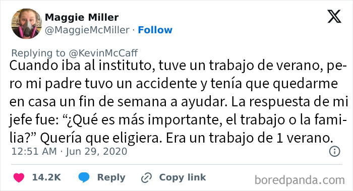 ¿Qué psicópata pregunta eso y espera una respuesta que no sea familia?