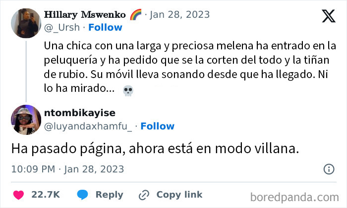 Tuit divertido que refleja la experiencia humana con situaciones tontas y cómicas en redes sociales.