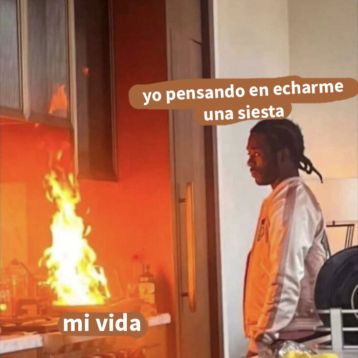 Meme relatable sobre silencio en chat grupal, con personaje naranja presionando botón rojo, humor ofensivo.