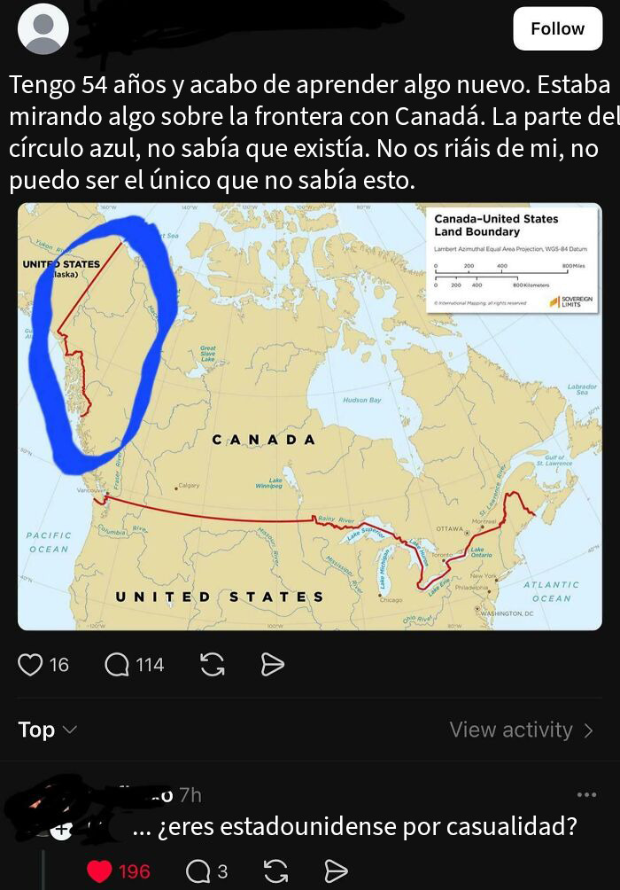 No sabía que la frontera con Alaska existía