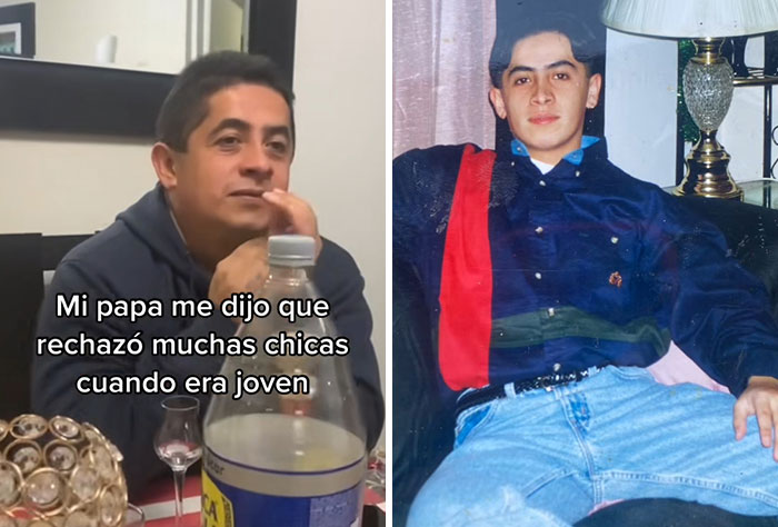 Madre sorprendiendo a sus hijos con fotos de su juventud mostrando momentos divertidos e inolvidables.