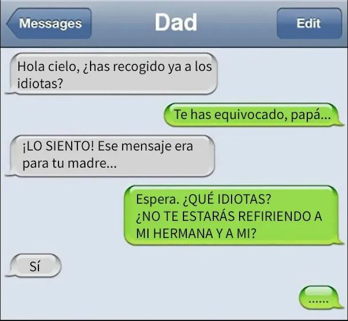 Conversación divertida por mensaje de texto mostrando un intercambio gracioso que llevó a un facepalm.