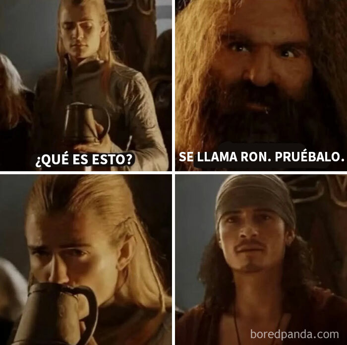 Memes de El Señor de los Anillos con personajes icónicos y humor para inspirar maratón de películas y entretenimiento.