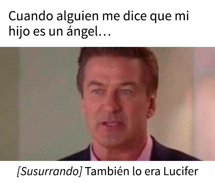 Hombre con expresión sarcástica en meme sobre crianza divertida para memes de parenting spot-on en español.