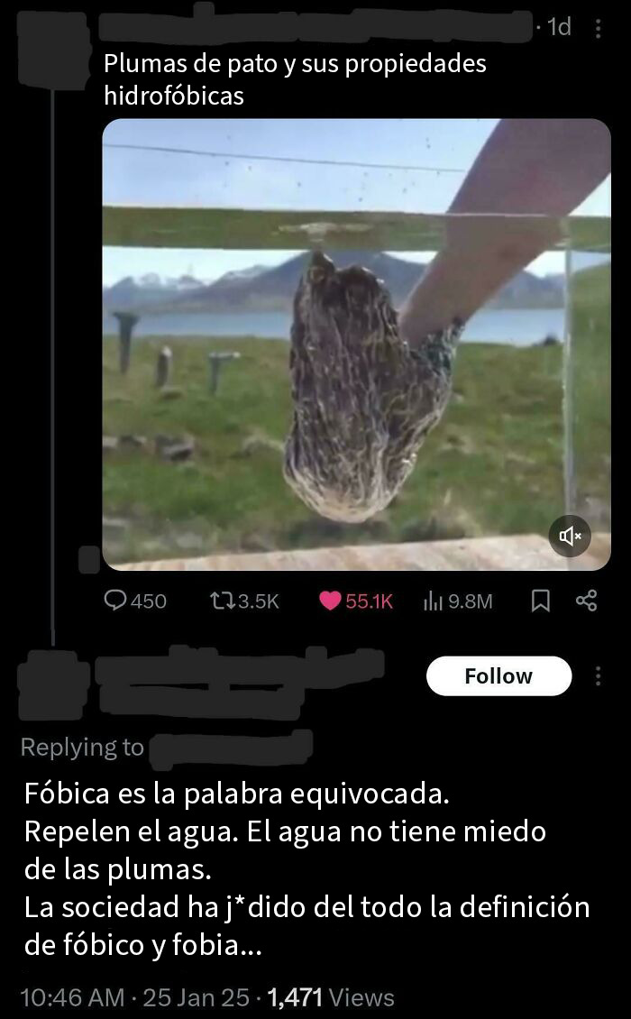 El agua no teme a las plumas