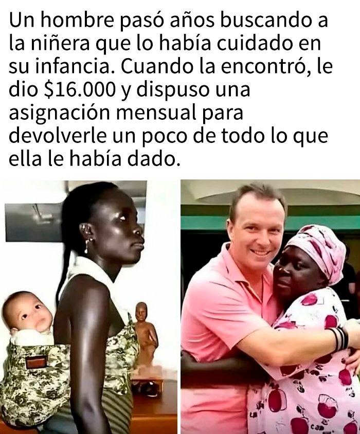 Hombre que perdió la habilidad de caminar por bebidas energéticas agradece a la niñera que lo cuidó con un abrazo.