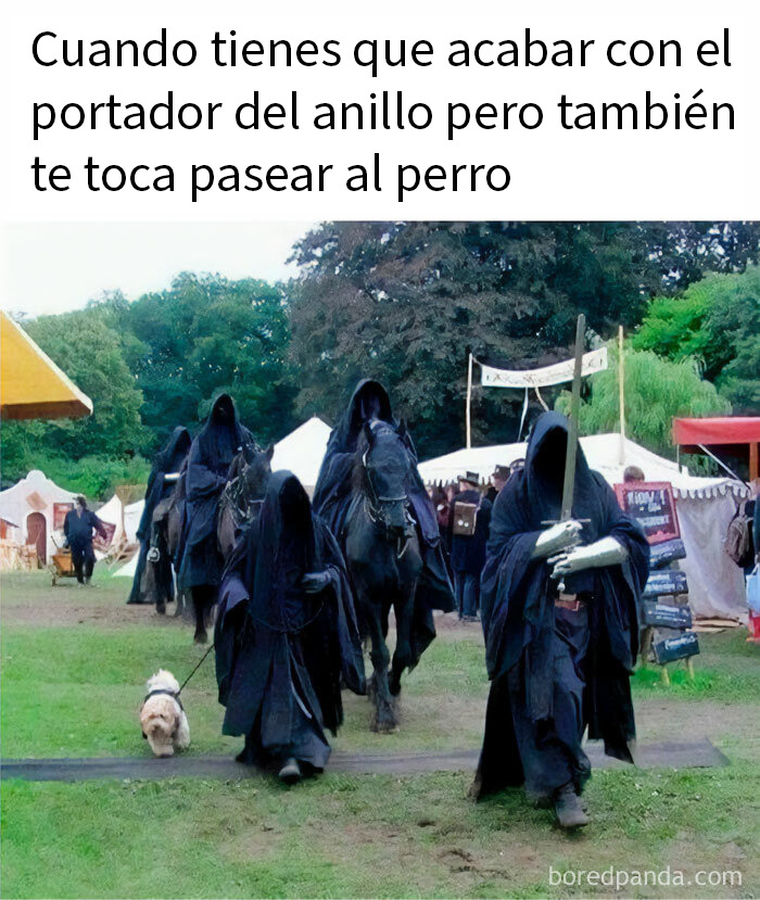 Montones de papas en supermercado con letrero divertidamente dividido como un meme sobre El Señor de los Anillos y hobbits.