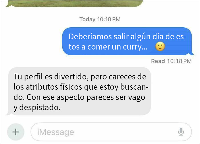 Captura de pantalla de conversación mostrando comportamiento engañoso de chicas nice en redes sociales.
