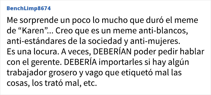 Comentario en foro sobre memes de Karen y nuevas etiquetas para mujeres millennial groseras seg&uacute;n generaci&oacute;n Z.