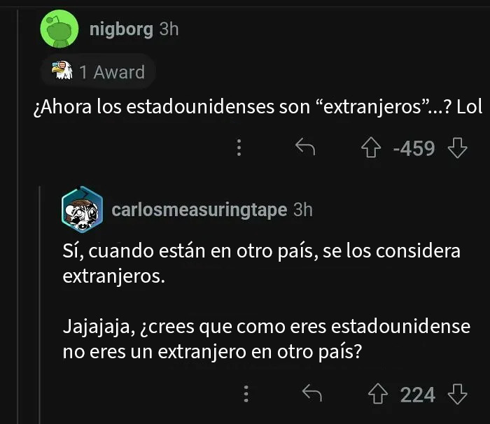 Comentarios ignorantes de americanos en debate sobre ser extranjeros en otro país, destacando opiniones y respuestas europeas.