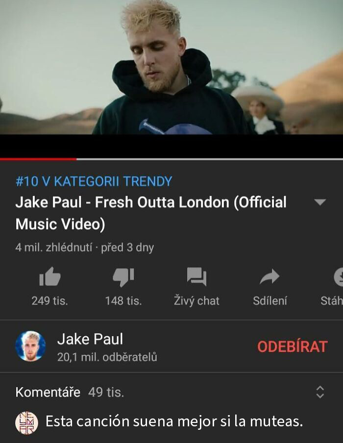 Jake Paul en video musical oficial, destacado en redes sociales con comentarios y los mejores comeback del momento.