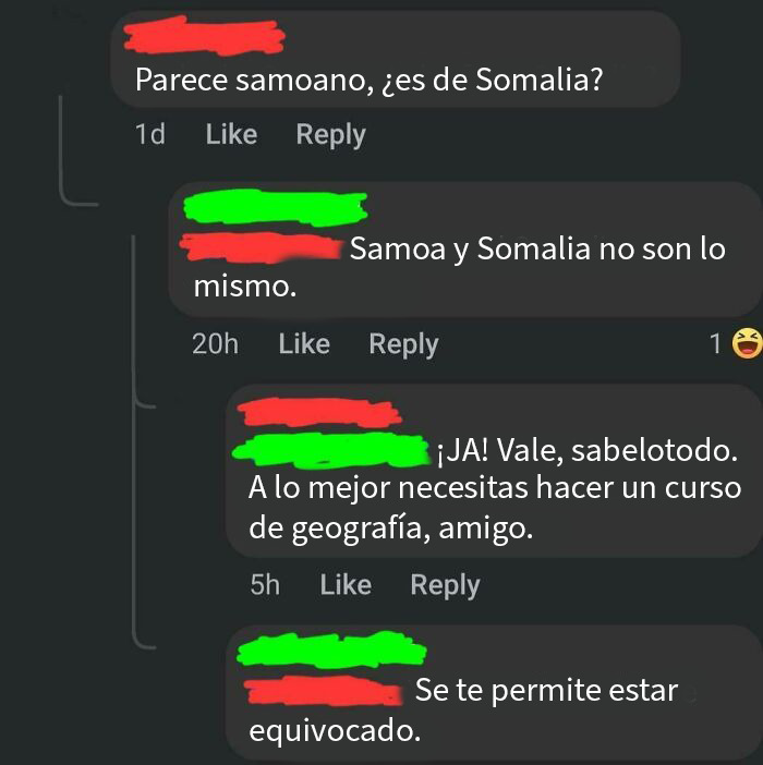 Samoa y Somalia son lo mismo