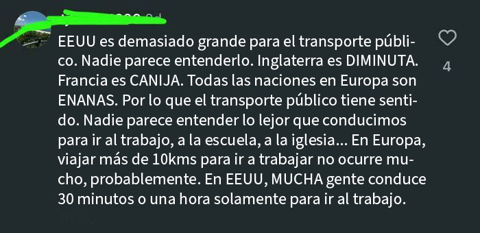 Conversación en redes sobre la confusión de turistas americanos y su desconocimiento del mundo y medidas métricas.