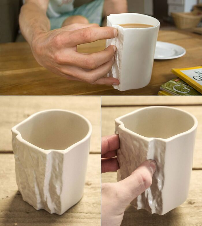 Un escalador crea una taza que es casi imposible de agarrar