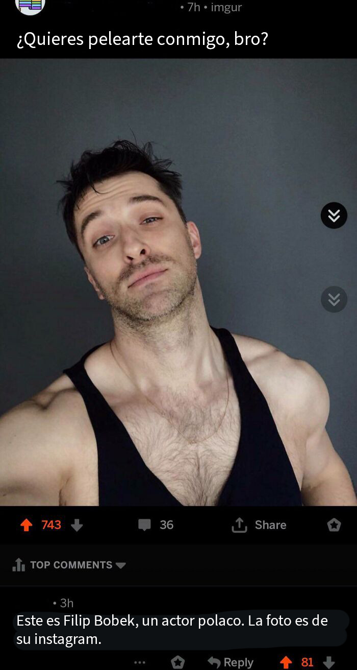 Un tipo publicó una foto para parecer un tipo duro, pero lo desenmascararon por usar la foto de un actor.