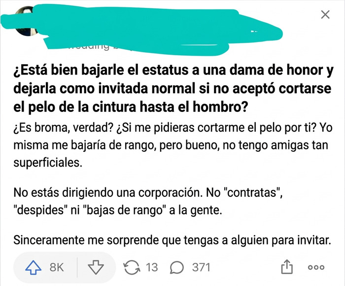 Córtate el pelo para mi boda