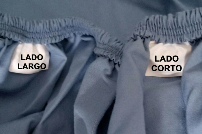 Mis sábanas nuevas tienen etiquetas que identifican el lado largo y el lado corto.