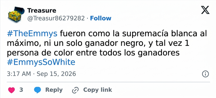 Los fans descubren una tendencia alarmante entre los ganadores de los premios Emmy que enfurece a mucha gente Los fans descubren una tendencia alarmante entre los ganadores de los premios Emmy que enfurece a mucha gente