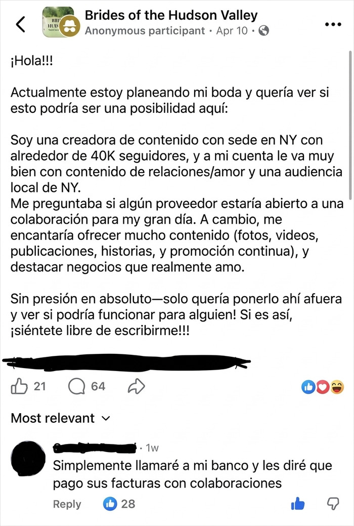 Boda gratis a cambio de visibilidad