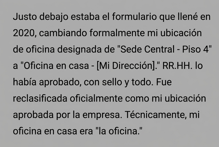 Este jefe espera que su empleado vuelva a la oficina tras 6 años trabajando en remoto, y él demuestra que su oficina en casa fue aprobada por RRHH Este jefe espera que su empleado vuelva a la oficina tras 6 años trabajando en remoto, y él demuestra que su oficina en casa fue aprobada por RRHH