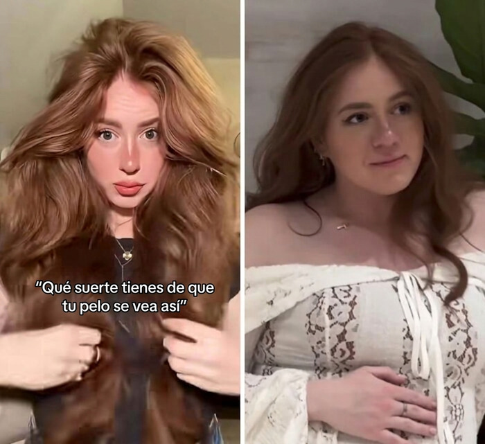 Jefa Empresaria De MLM Presumiendo Su Volumen De Pelo Real
