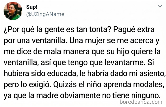 Dale tu asiento a mi hijo