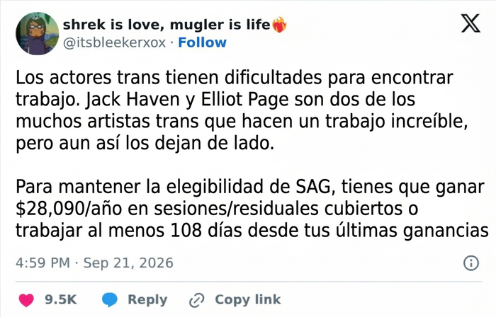 Este actor trans desesperado desata un acalorado debate sobre Hollywood