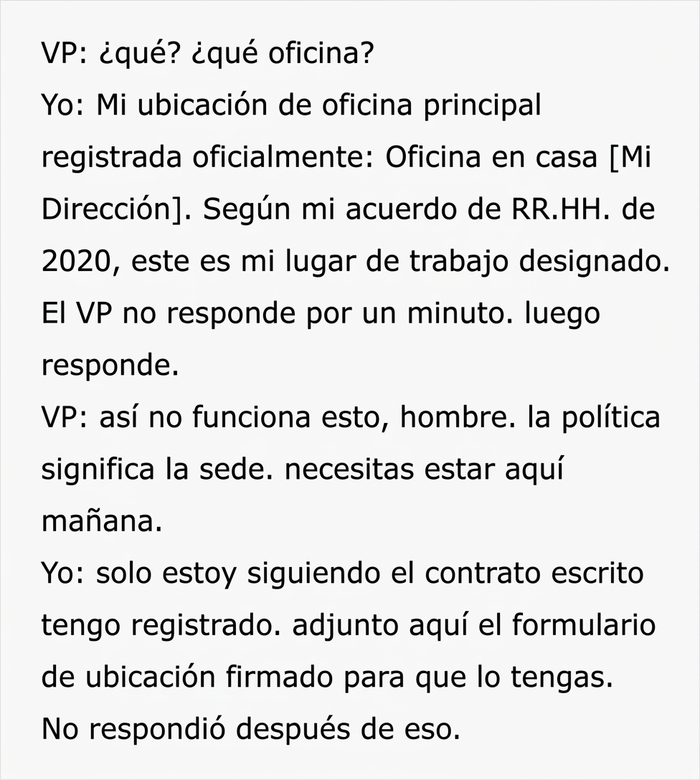 Este jefe espera que su empleado vuelva a la oficina tras 6 años trabajando en remoto, y él demuestra que su oficina en casa fue aprobada por RRHH Este jefe espera que su empleado vuelva a la oficina tras 6 años trabajando en remoto, y él demuestra que su oficina en casa fue aprobada por RRHH