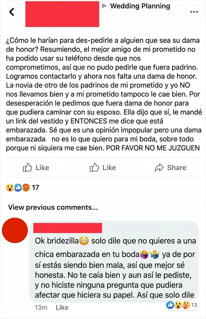 Te echo de mi boda por preñarte