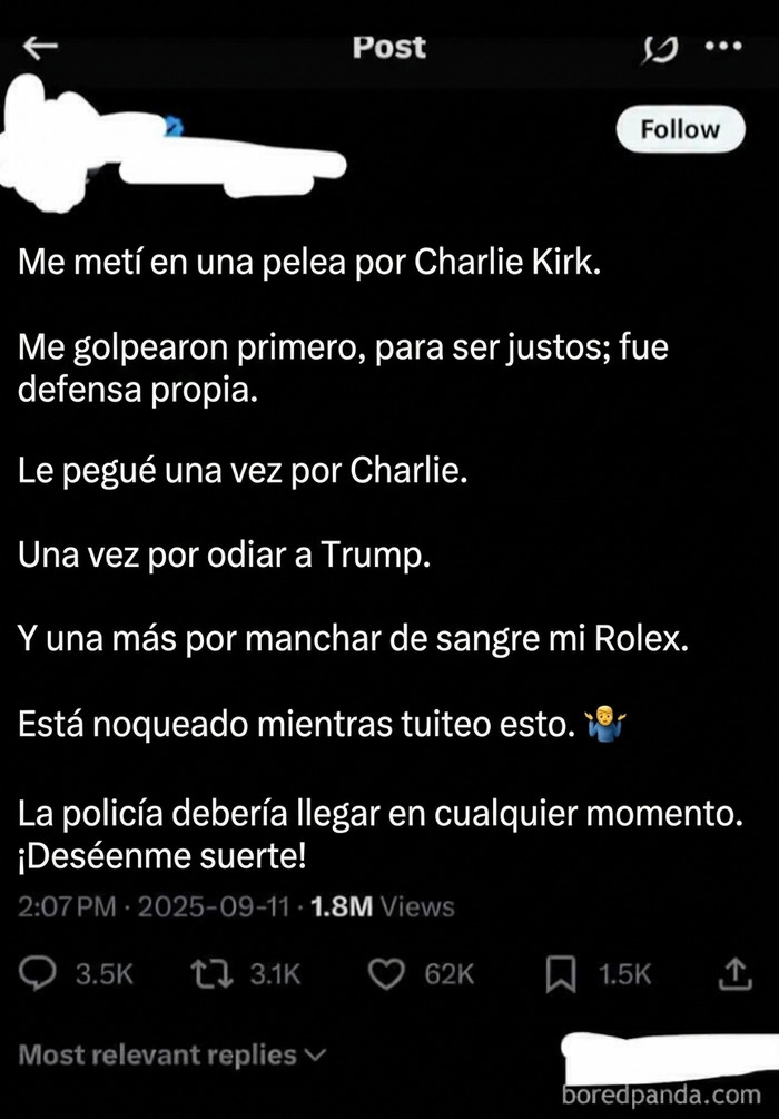 Sangre en su rolex, por dios