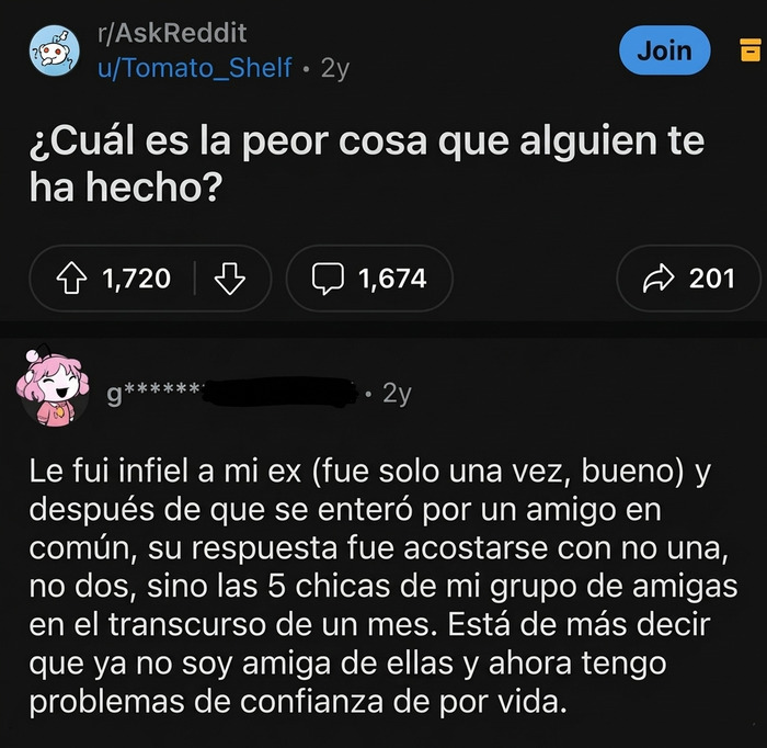 ¿Es moral acostarte con todas las amigas de tu novia después de que ella te fue infiel?