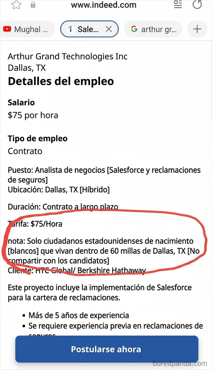 Oferta de trabajo