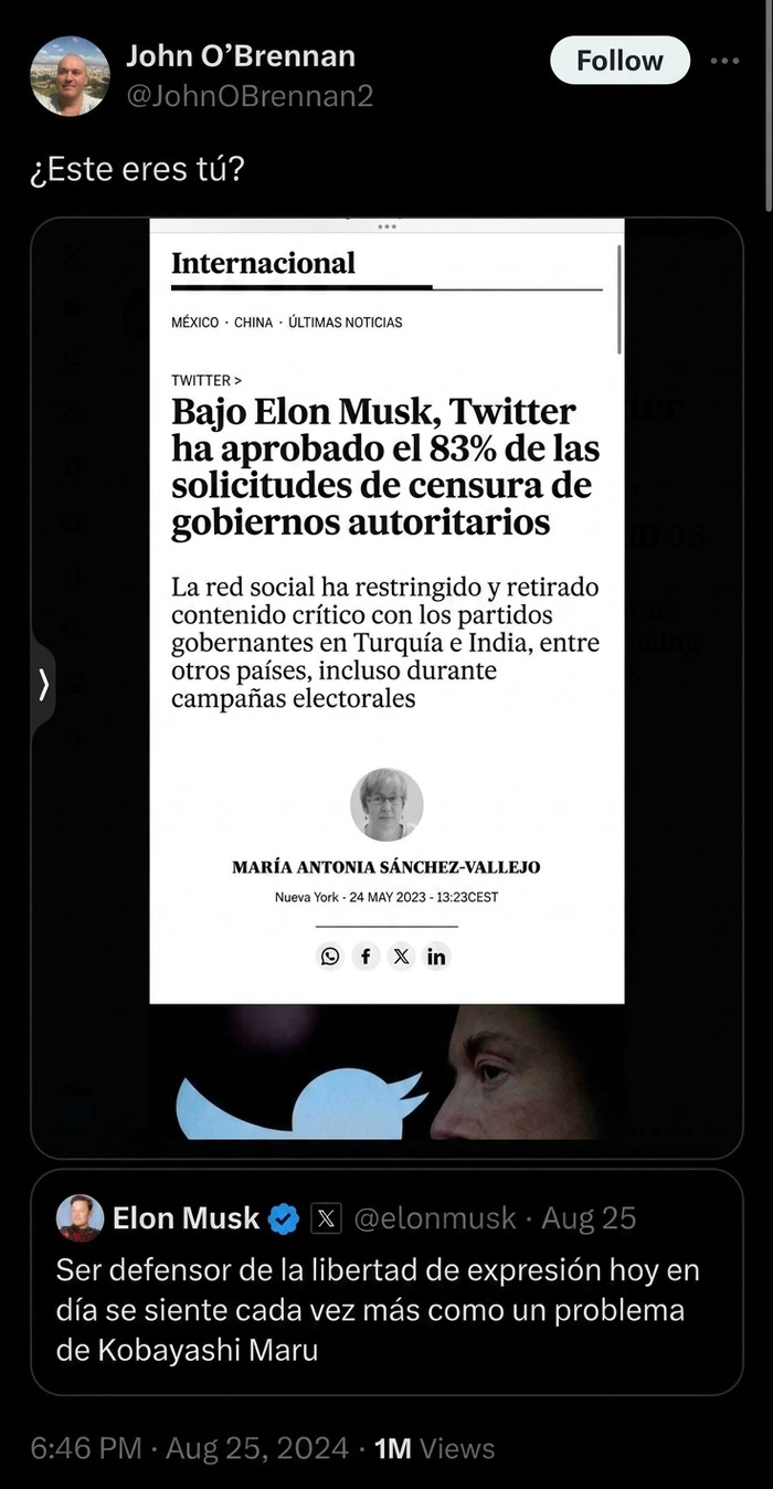 La libertad de expresión de Elon