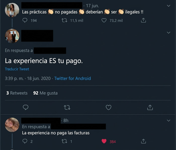 La experiencia no paga facturas