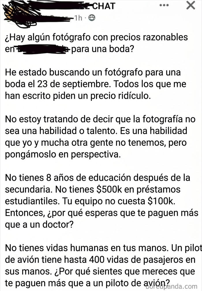 Al parecer, los fotógrafos no merecen una remuneración justa, y ganan más que los pilotos.