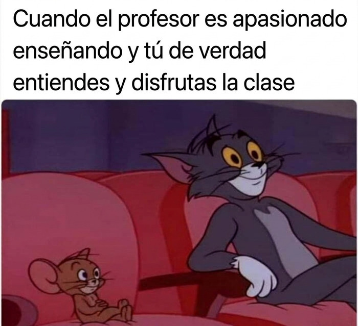 Meme divertido de Tom y Jerry sentados en el cine prestando atencion