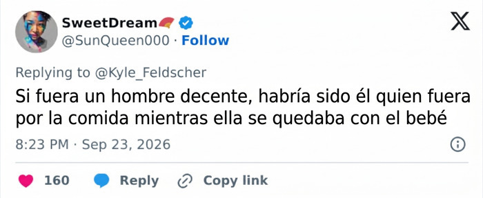 Tuit criticando la actitud de un esposo y la forma de tratar a su esposa en redes