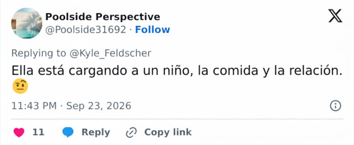 Reacci&oacute;n en Twitter sobre la forma de tratar a su esposa durante un partido de b&eacute;isbol.