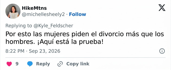 Publicaci&oacute;n en X que habla de divorcio y la forma de tratar a su esposa en un partido de b&eacute;isbol