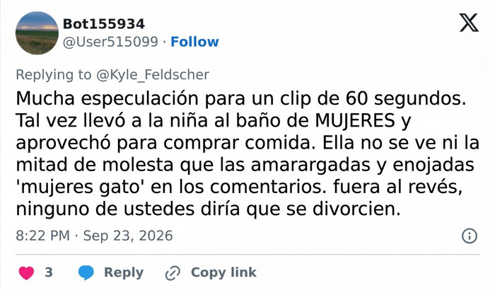 Opini&oacute;n en X sobre clip viral por la forma de tratar a su esposa