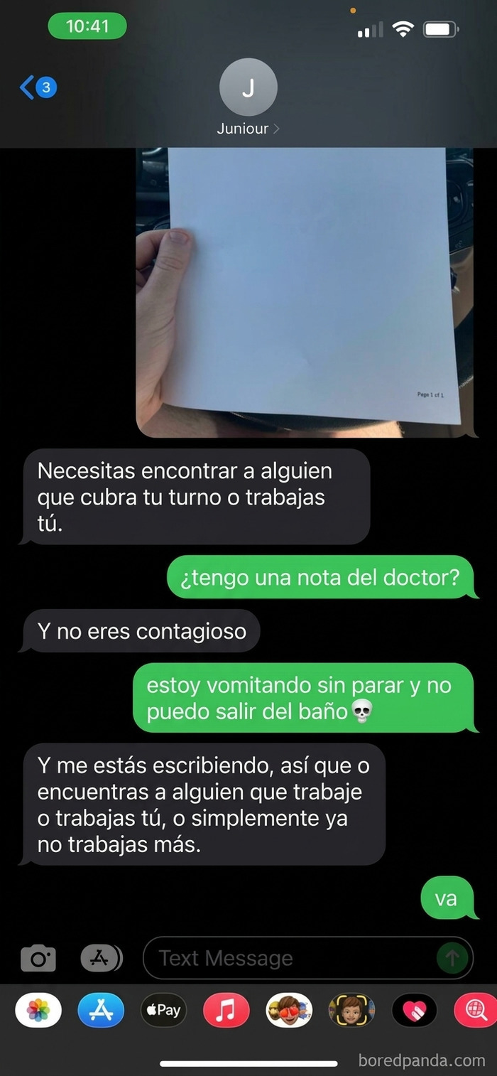 Conversación donde uno de los peores jefes amenaza con despedir a un empleado enfermo de gravedad.