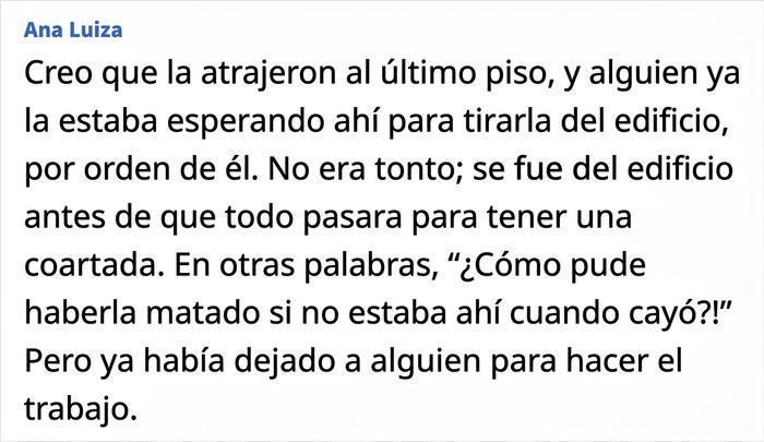 Comentario detallando una teoría sobre el incidente de la hija de 22 años. Comentario detallando una teoría sobre el incidente de la hija de 22 años.