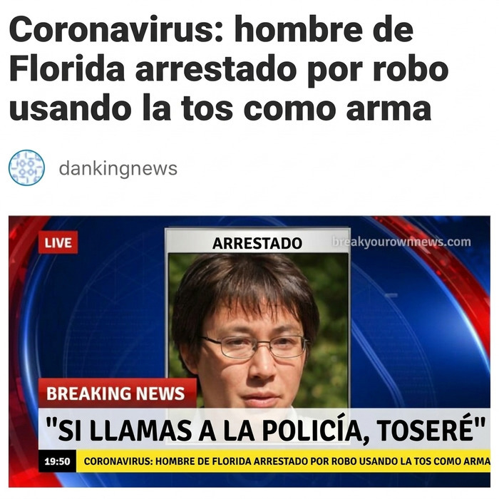 Captura de noticias falsas sobre la locura que se vive en Florida.