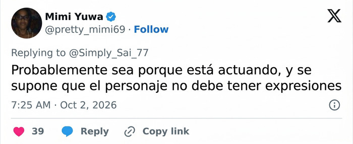 Comentario en redes sociales que debate la actuaci&oacute;n de Florence Pugh en su m&aacute;s reciente producci&oacute;n