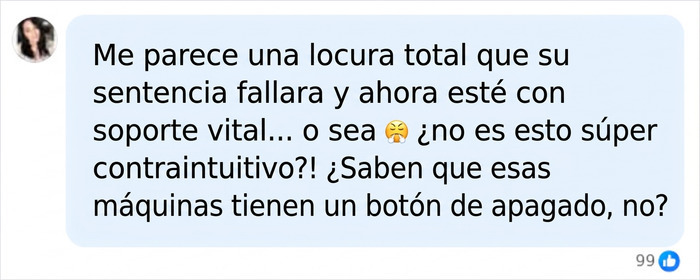 Comentario en redes sobre el fallo en la condena a muerte de la mujer Comentario en redes sobre el fallo en la condena a muerte de la mujer