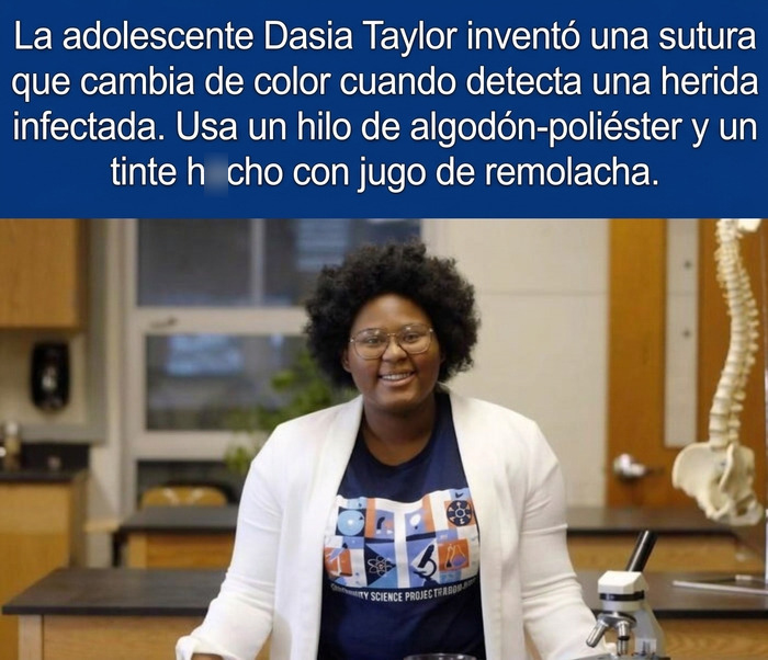 La adolescente Dasia Taylor en un laboratorio, protagonista de datos curiosos científicos