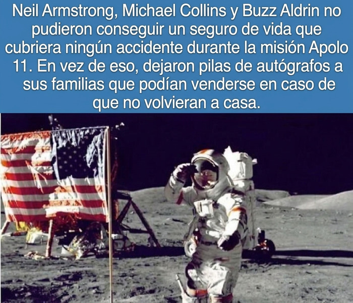 Datos curiosos: Un astronauta de la misión Apolo 11 saluda en la Luna junto a la bandera de EE. UU.