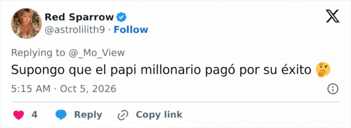 Captura de pantalla de un tuit que critica a la supermodelo Gigi Hadid y su éxito. Captura de pantalla de un tuit que critica a la supermodelo Gigi Hadid y su éxito.