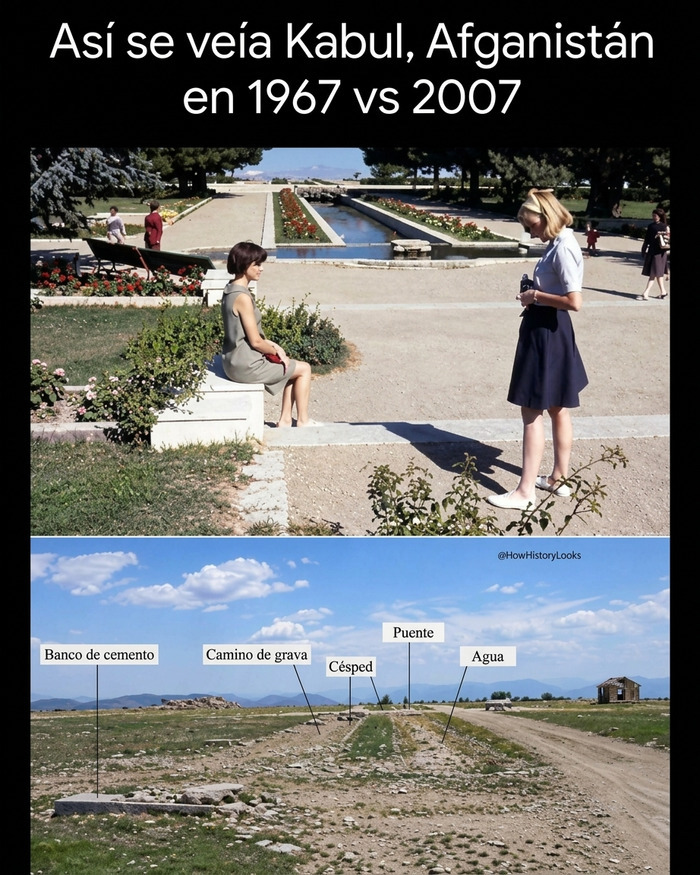 Comparativa de Kabul en 1967 y 2007 con datos curiosos sobre su transformación urbana