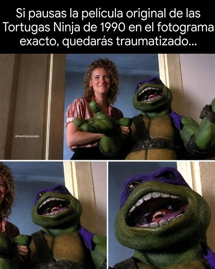 Fotograma de Las Tortugas Ninja de 1990, una de las fotos históricas más curiosas del cine.
